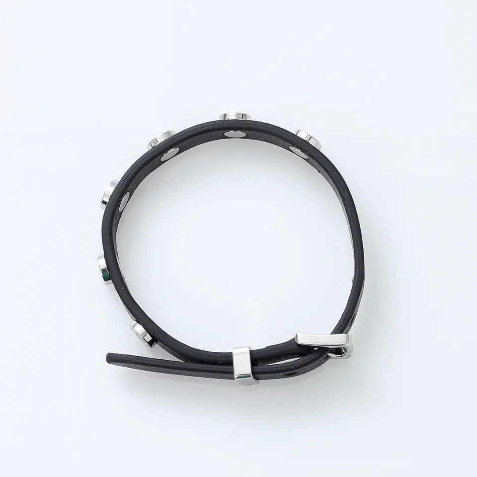 Pave Stud Leather Bracelet