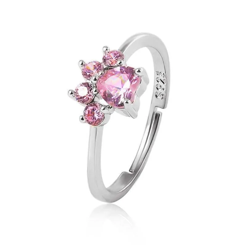 Pinky Paw Teeny Zircon Ring