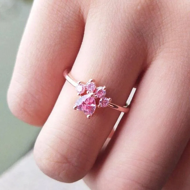 Pinky Paw Teeny Zircon Ring