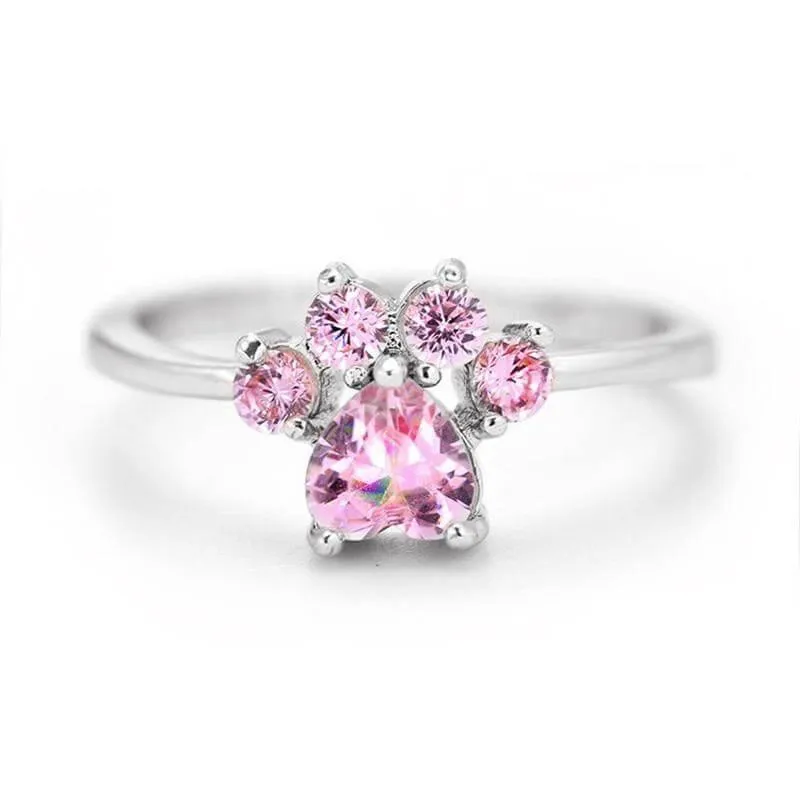 Pinky Paw Teeny Zircon Ring