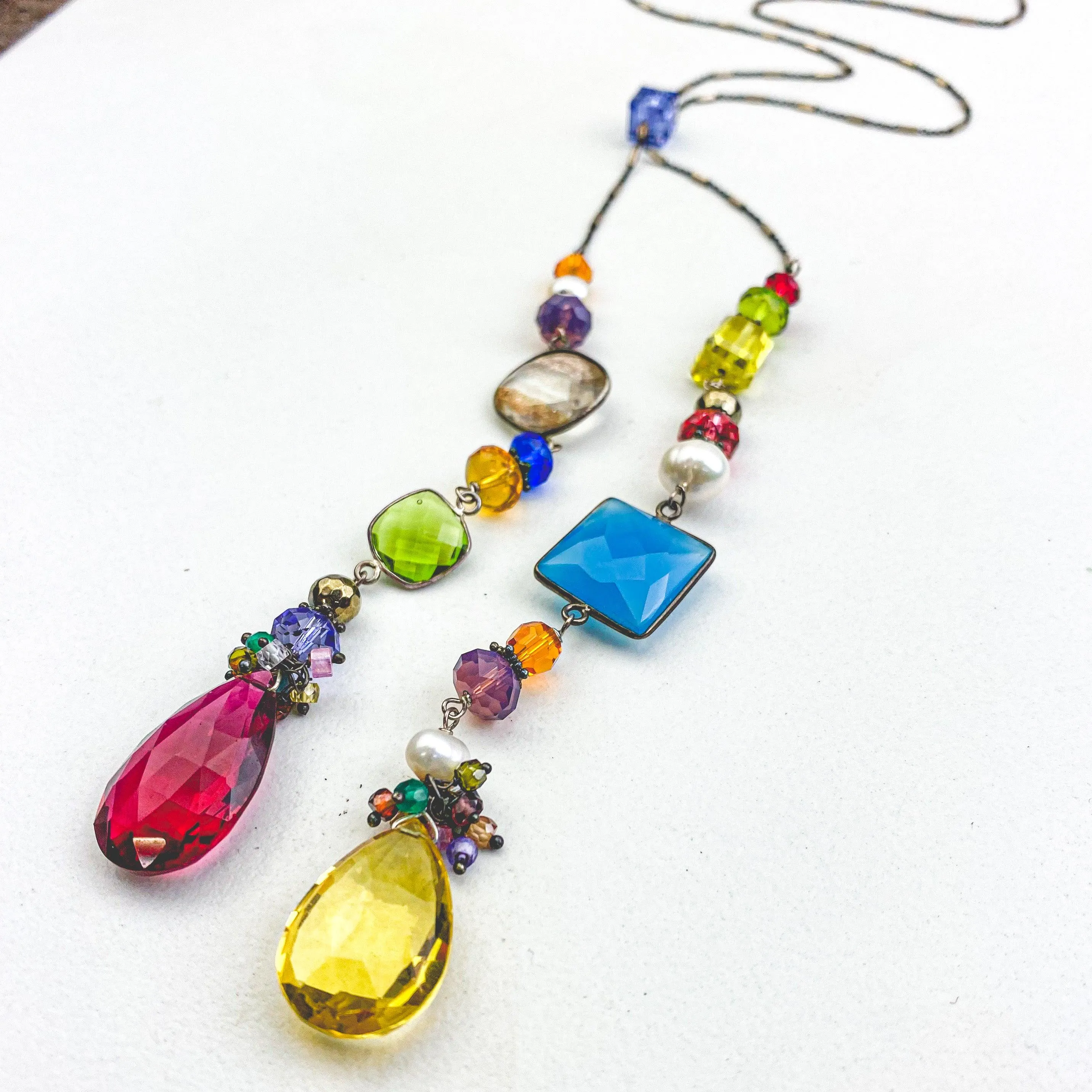 Popart Colorful Natalie Lariat Necklace