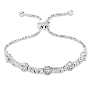 Pre-Owned Kay 1/5 ct Round-cut Diamond Bolo Bracelet in Sterling Silver