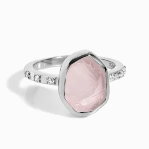 Raw Crystal Ring - Hypnotic Rose Quartz