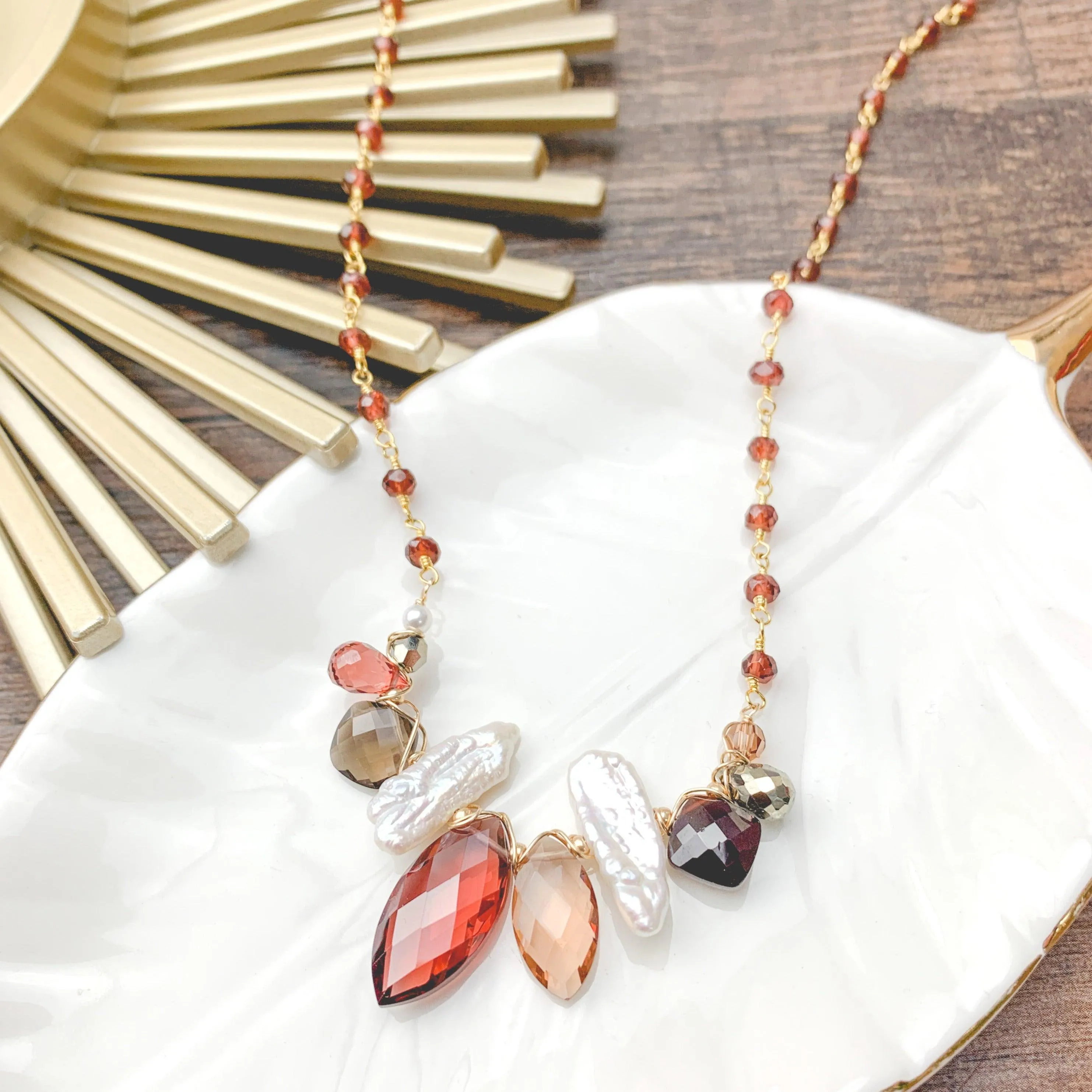 Regal Elegance Gemstone Reversible Necklace