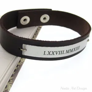 Roman Numeral Bracelet - anniversary Gift for Him