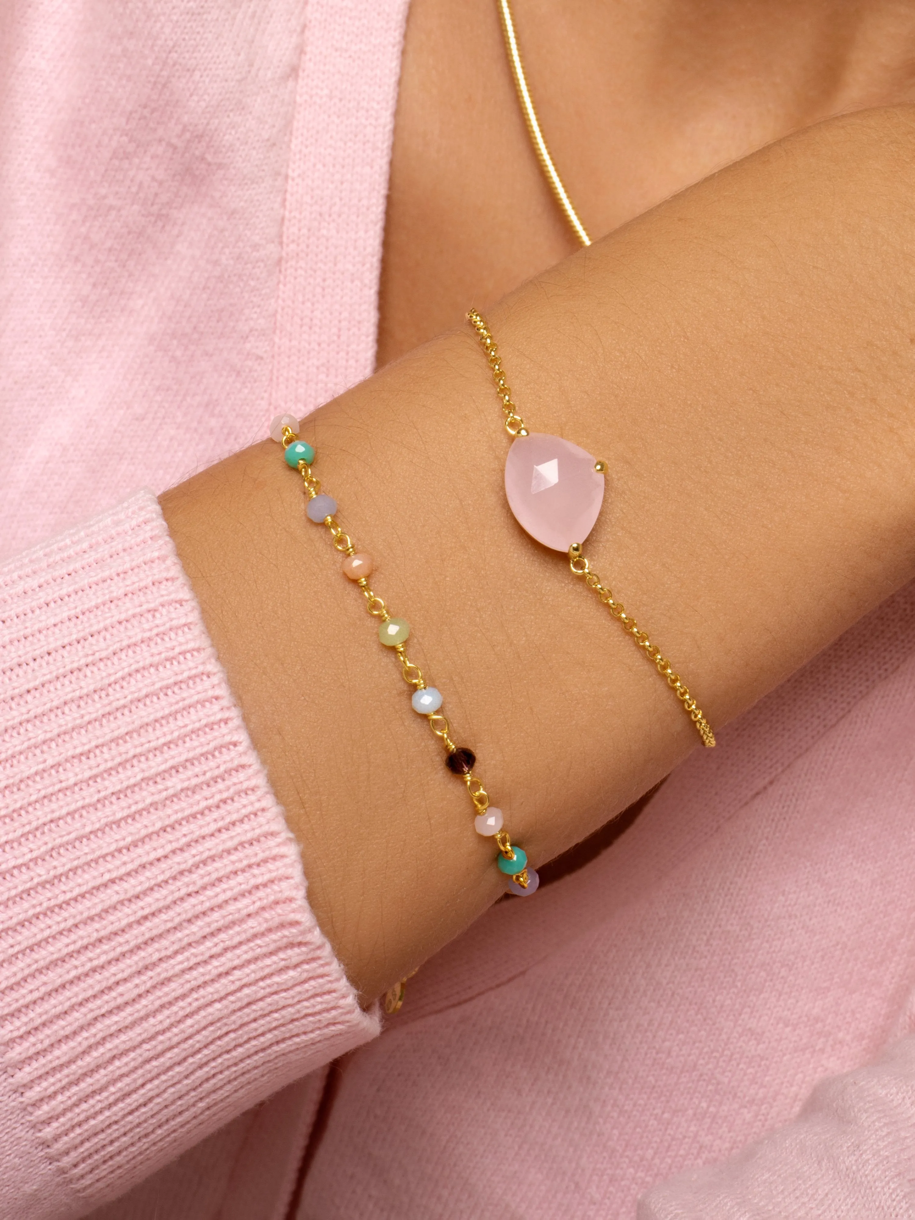 Rose Drop Gold Bracelet