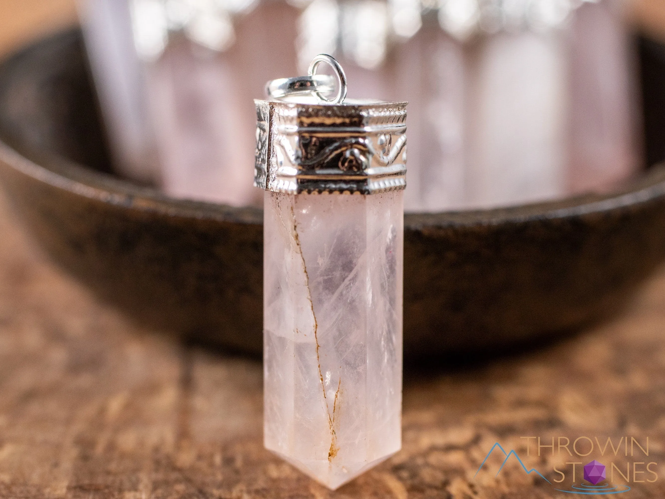 ROSE QUARTZ Crystal Pendant - Crystal Points, Pendulum, Birthstone, Handmade Jewelry, Healing Crystals and Stones, E1926