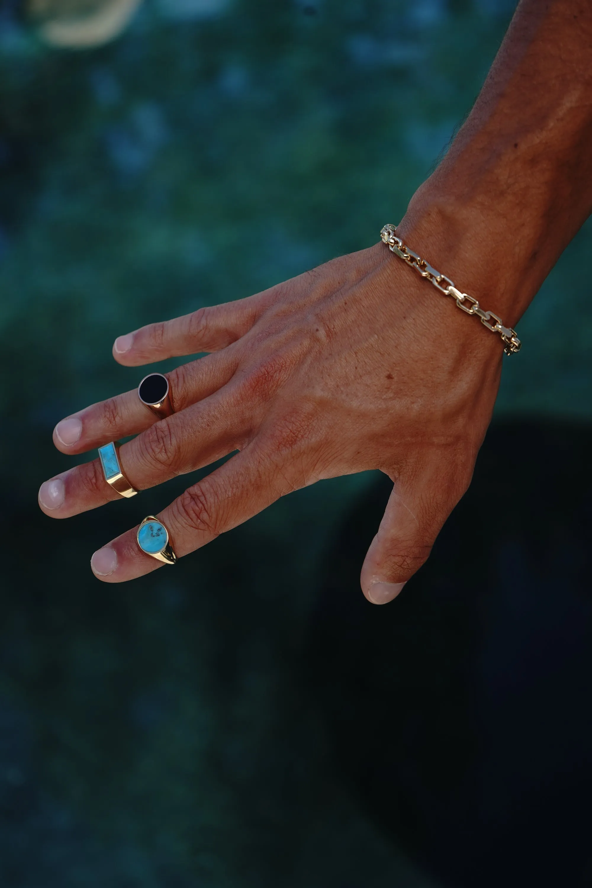 Round Signet Ring with Turquoise