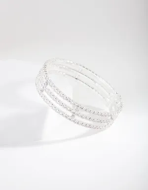 Silver Cubic Zirconia Cuff Bracelet