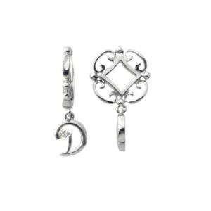 Silver D Initial Dangle Charm S203D