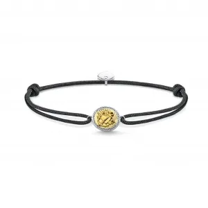 Silver Gold Plated Nylon Zirconia Black Faith, Love, Hope Bracelet LS116-543-11-L22V