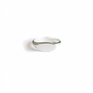 Silver Little Oval Signet Ring