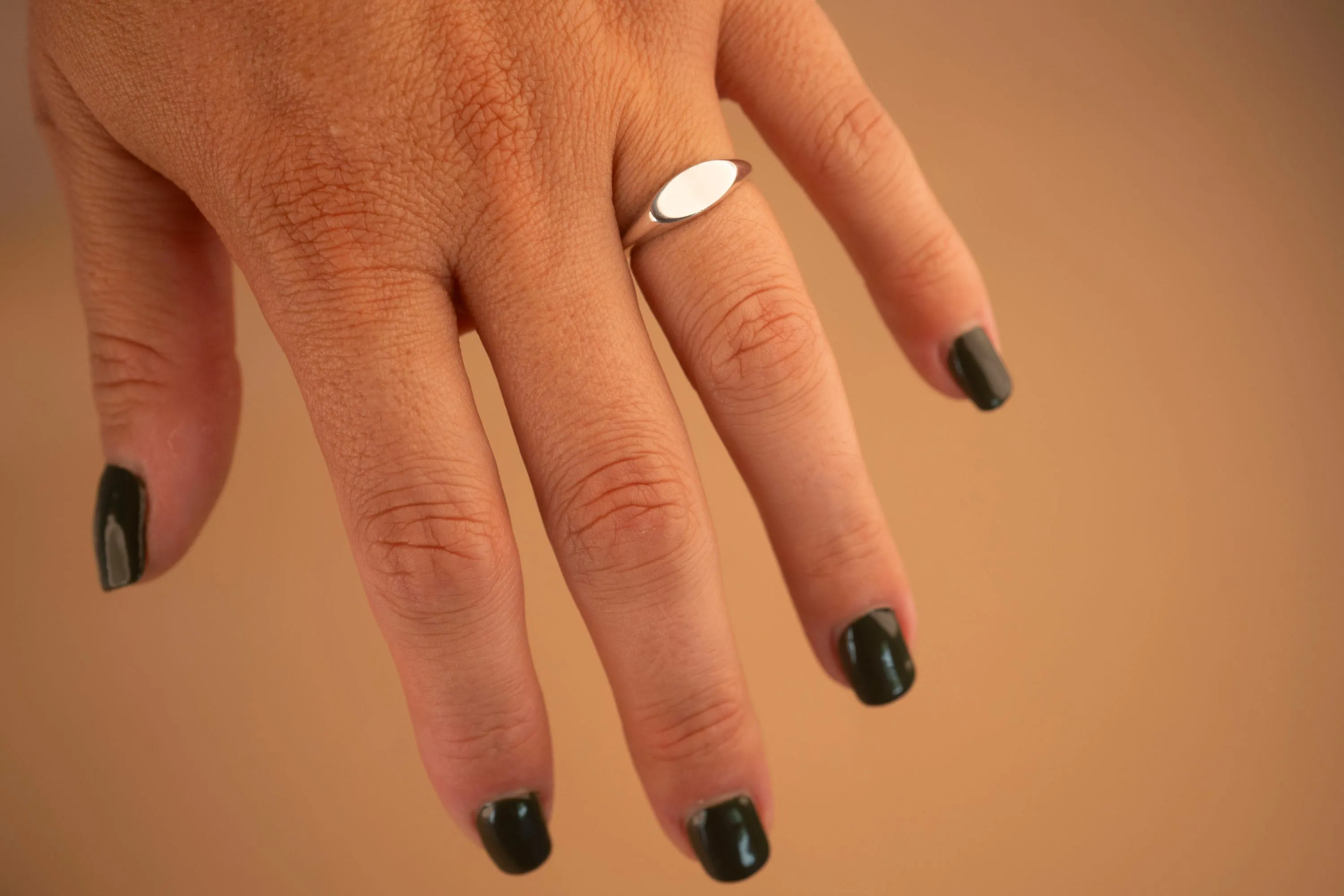 Silver Little Oval Signet Ring