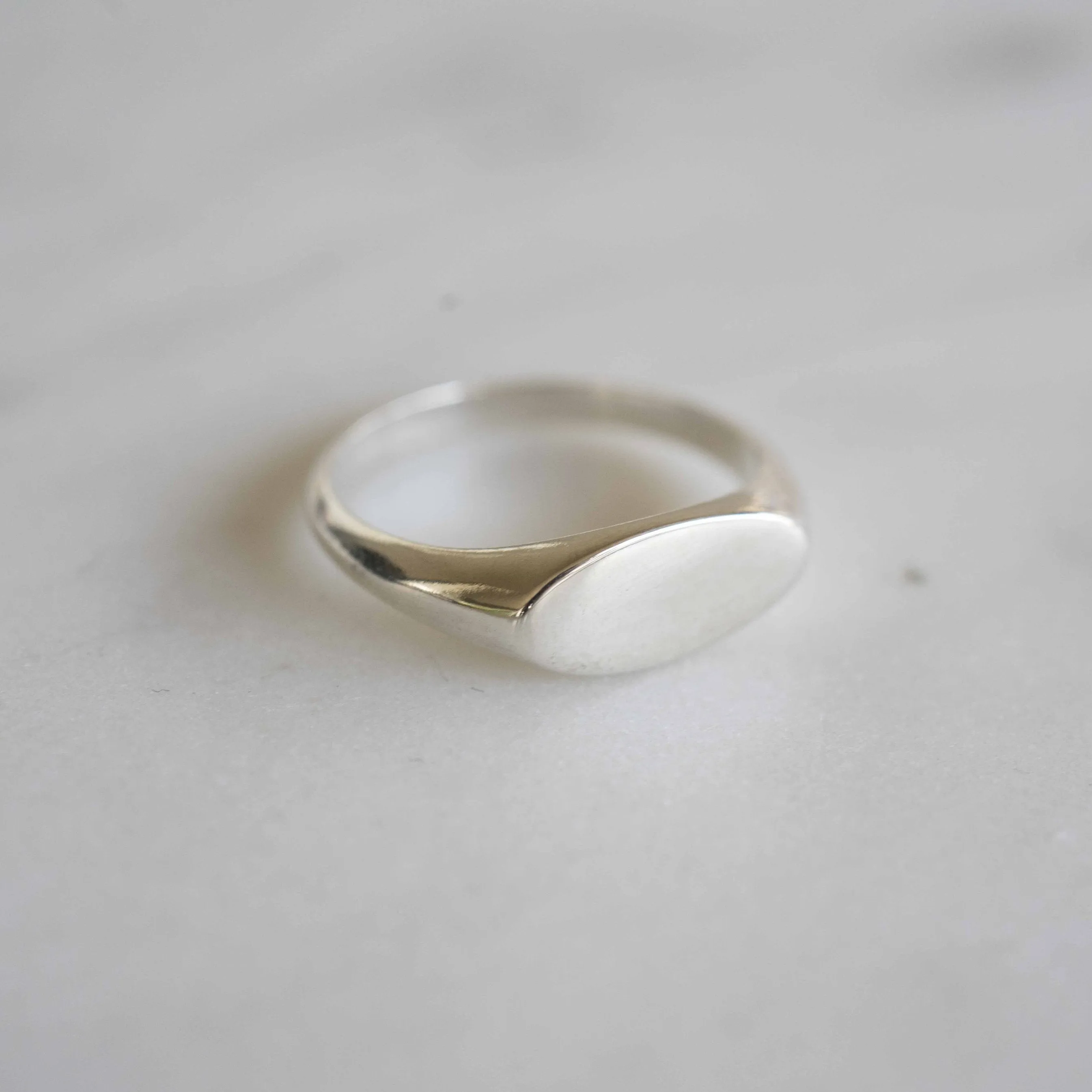 Silver Little Oval Signet Ring