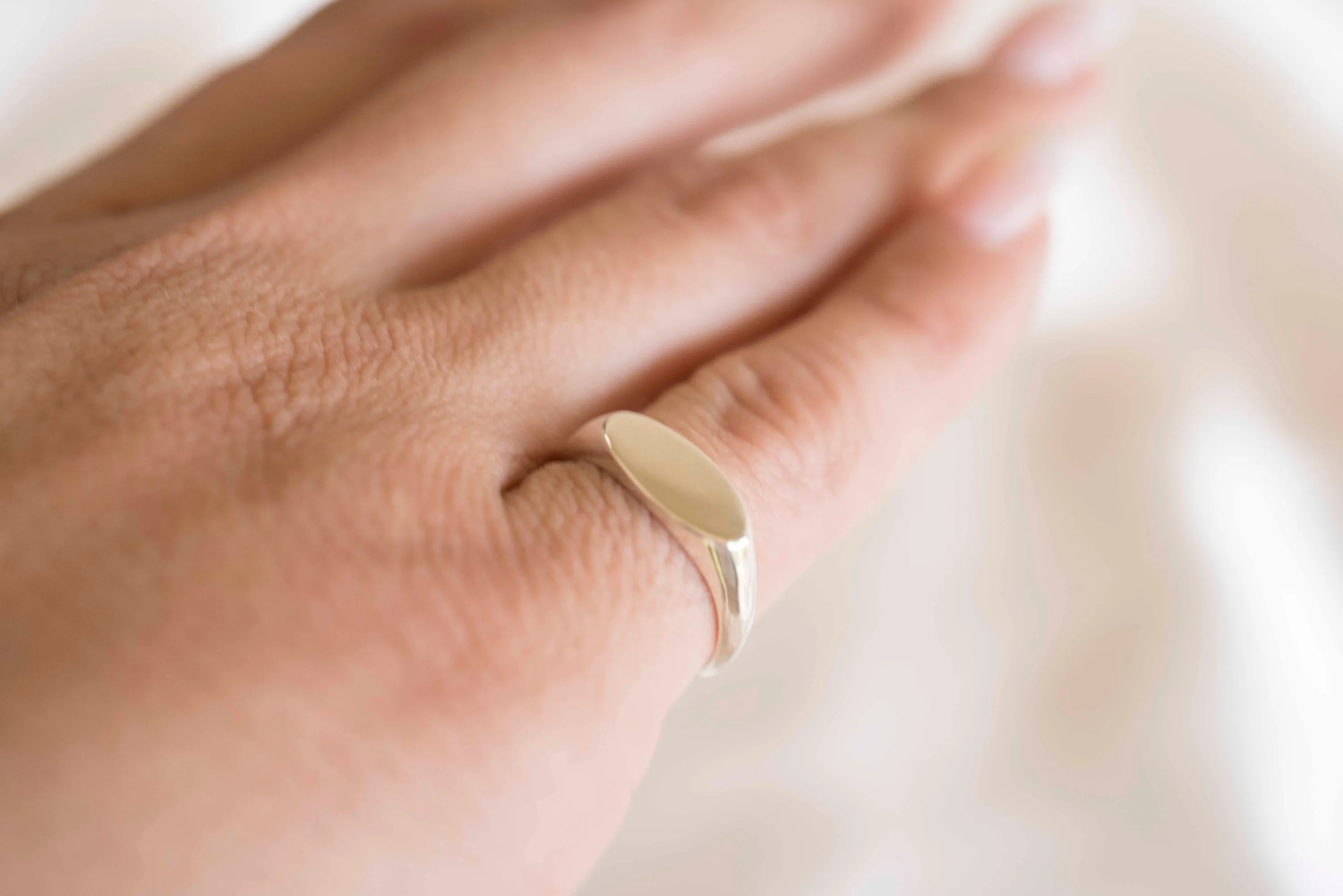 Silver Little Oval Signet Ring