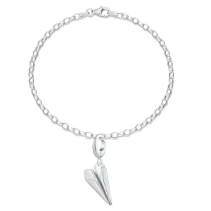 Silver Paper Plane Charm Bracelet