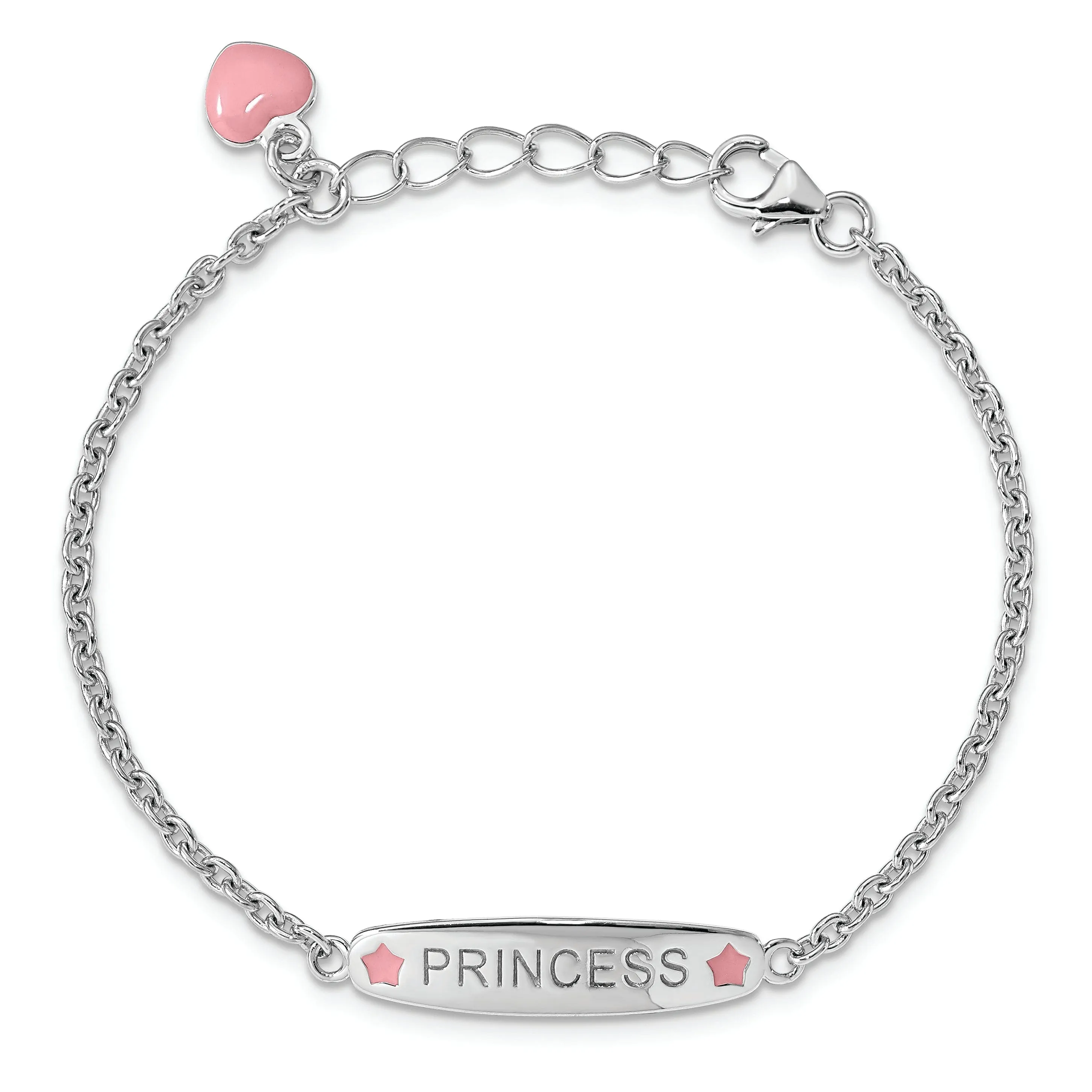 Silver Polished Finish Enamel PRINCESS Bracelet