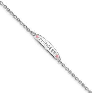 Silver Polished Finish Enamel PRINCESS Bracelet