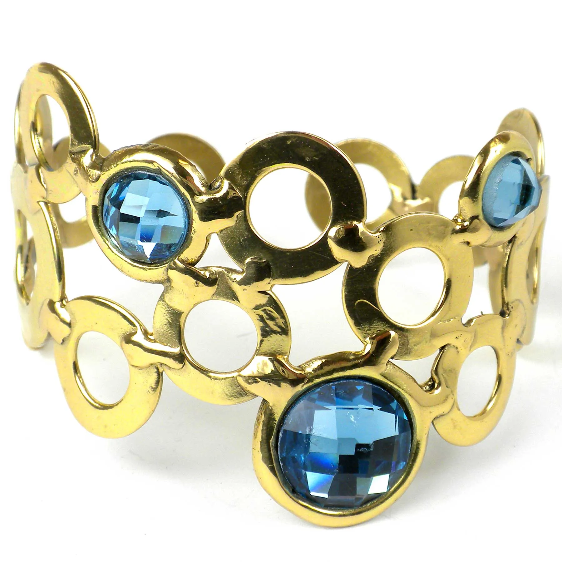 Sky Blue Bubble Brass Cuff Brass Images