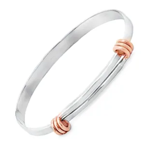 Slide Bangle Bracelet, Sterling & 14Kt