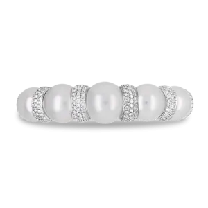 South Sea Pearl & Diamond Cuff Bracelet