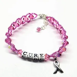 Sparkly Pink Breast Cancer Awareness Bracelet