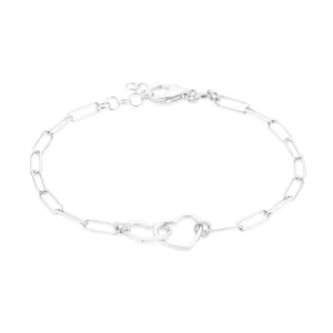 Sterling Silver 17-19cm Double Heart Bracelet