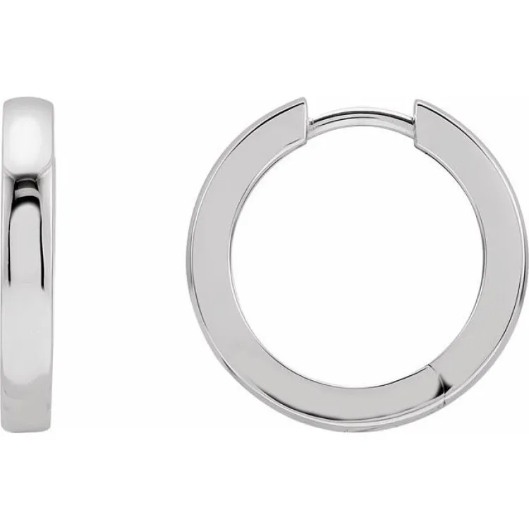 Sterling Silver 18 mm Hinged Hoop Earring