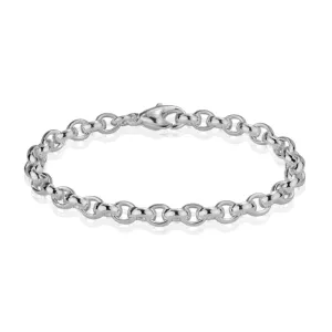 STERLING SILVER 7-INCH 6MM ROLO LINK BRACELET