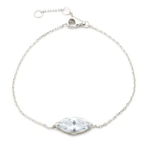 Sterling Silver Cubic Zirconia Teardrop Bracelet