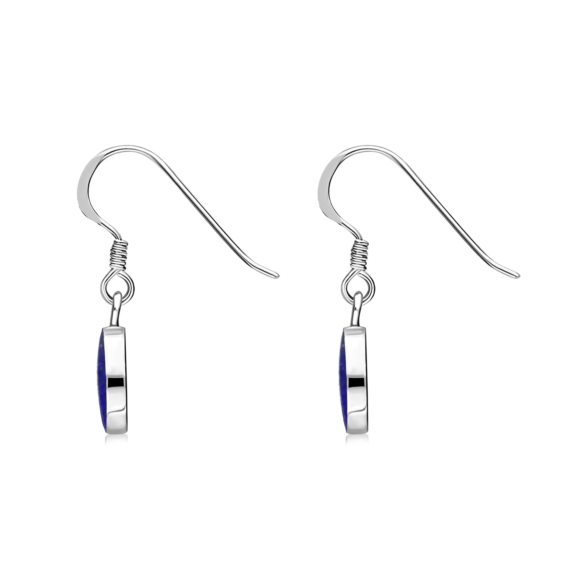 Sterling Silver Lapis Lazuli Heart Drop Earrings