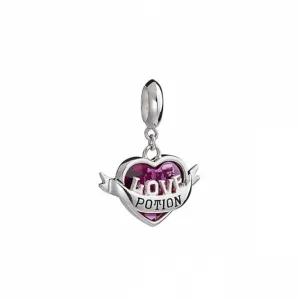 Sterling Silver Love Potion Slider Charm With Crystals