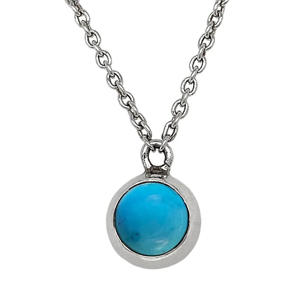 Sterling Silver Turquoise Necklace - "Sky Drop"