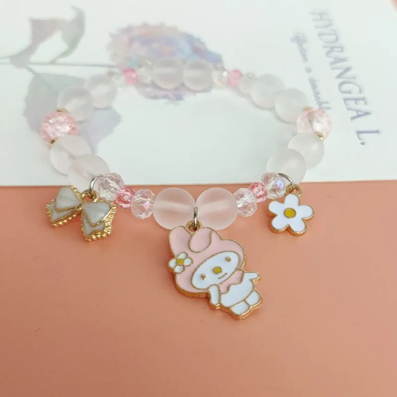 Summer Ice Crystal Cinnamoroll Babycinnamoroll Melody Bracelet Female Sweet off Single Simple Student Girlfriends Birthday Gift