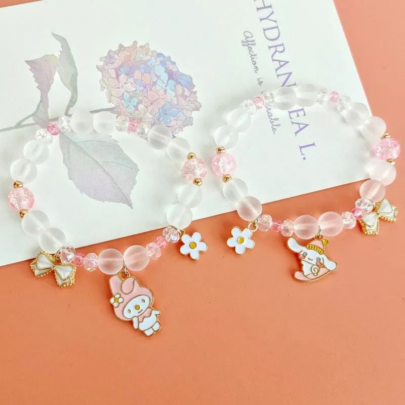 Summer Ice Crystal Cinnamoroll Babycinnamoroll Melody Bracelet Female Sweet off Single Simple Student Girlfriends Birthday Gift