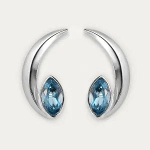 Surf Moon Earrings   Surf Moon Pendant with Swiss Blue Topaz