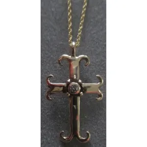 Swirl Cross Pendant Necklace PDT92YG by Richelle Leigh