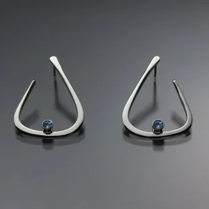 Swiss Blue Topaz Earrings EAR040SMSSTZ Sterling Silver or 14K Gold by John Tzelepis Jewelry