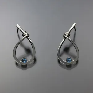 Swiss Blue Topaz Earrings EAR190SMTZ Sterling Silver by John Tzelepis Jewelry