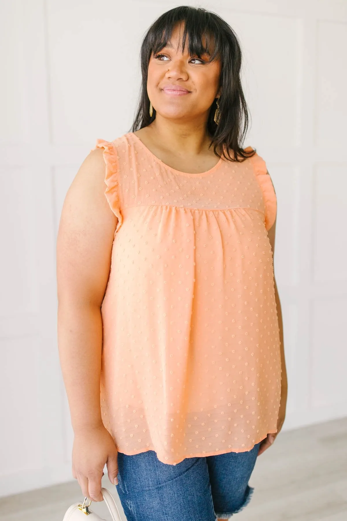 Swiss Twist Blouse in Peach