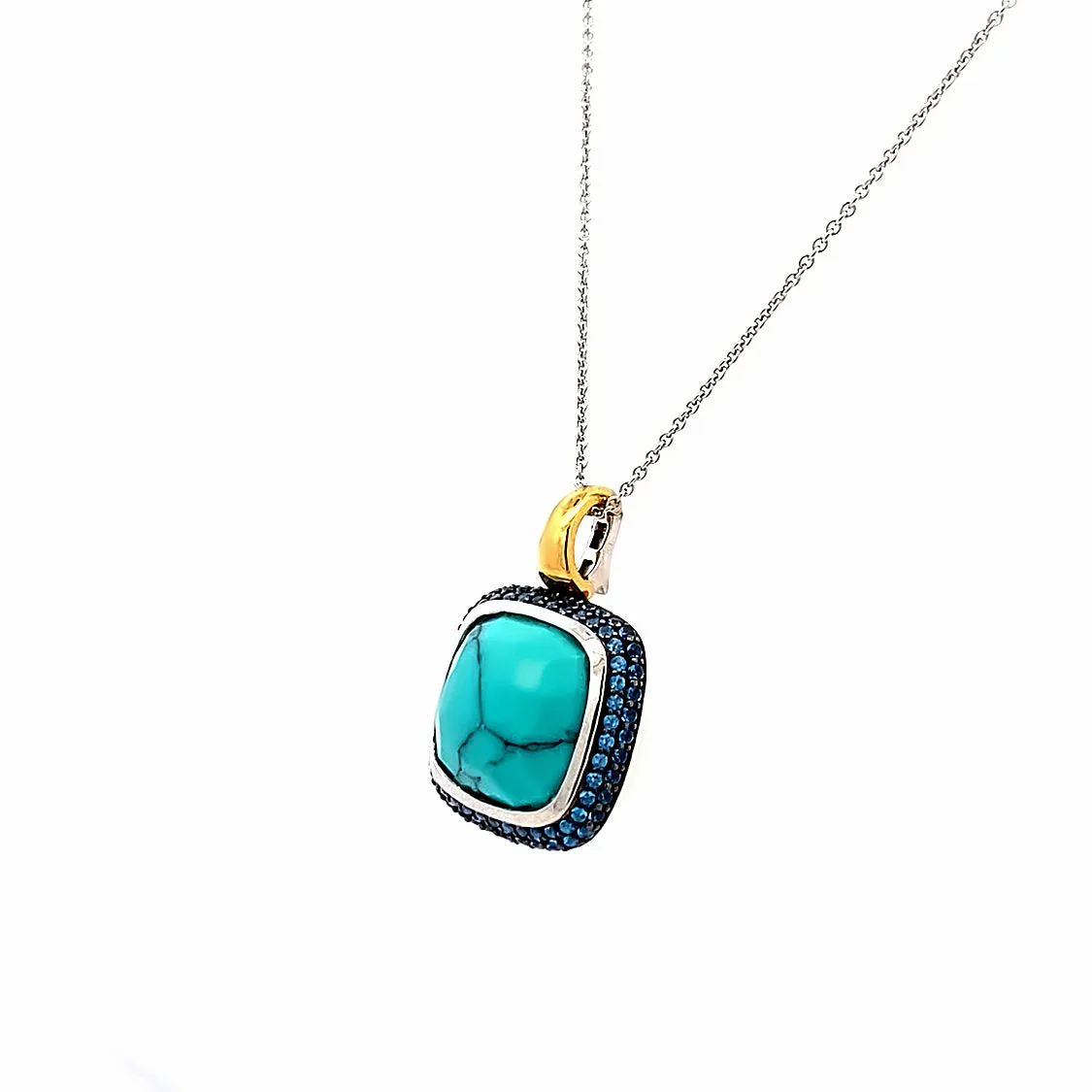 Ti Sento Milano Two-ToneTurquoise Pendant