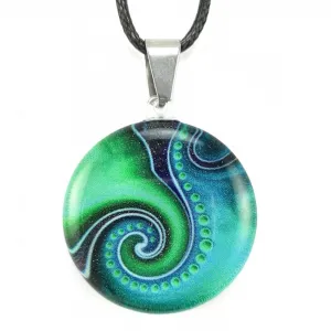 Turquoise Dot Wave Pendant