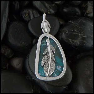 Turquoise Feather Pendant