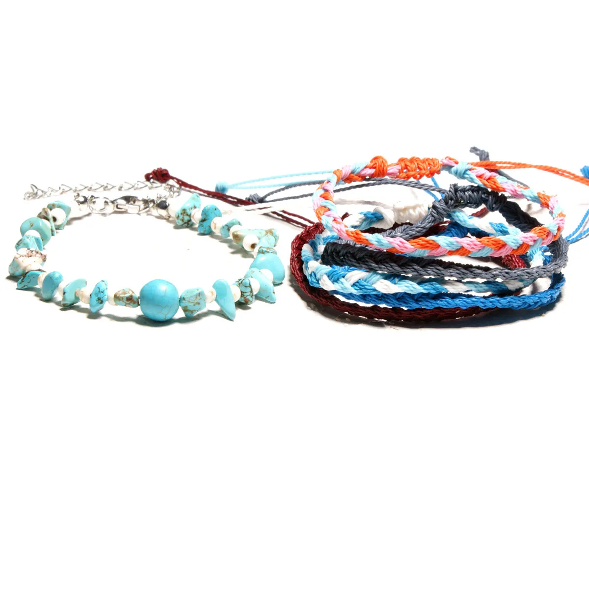 Turquoise gravel anklet