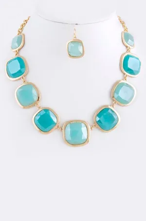 Turquoise Squares Necklace