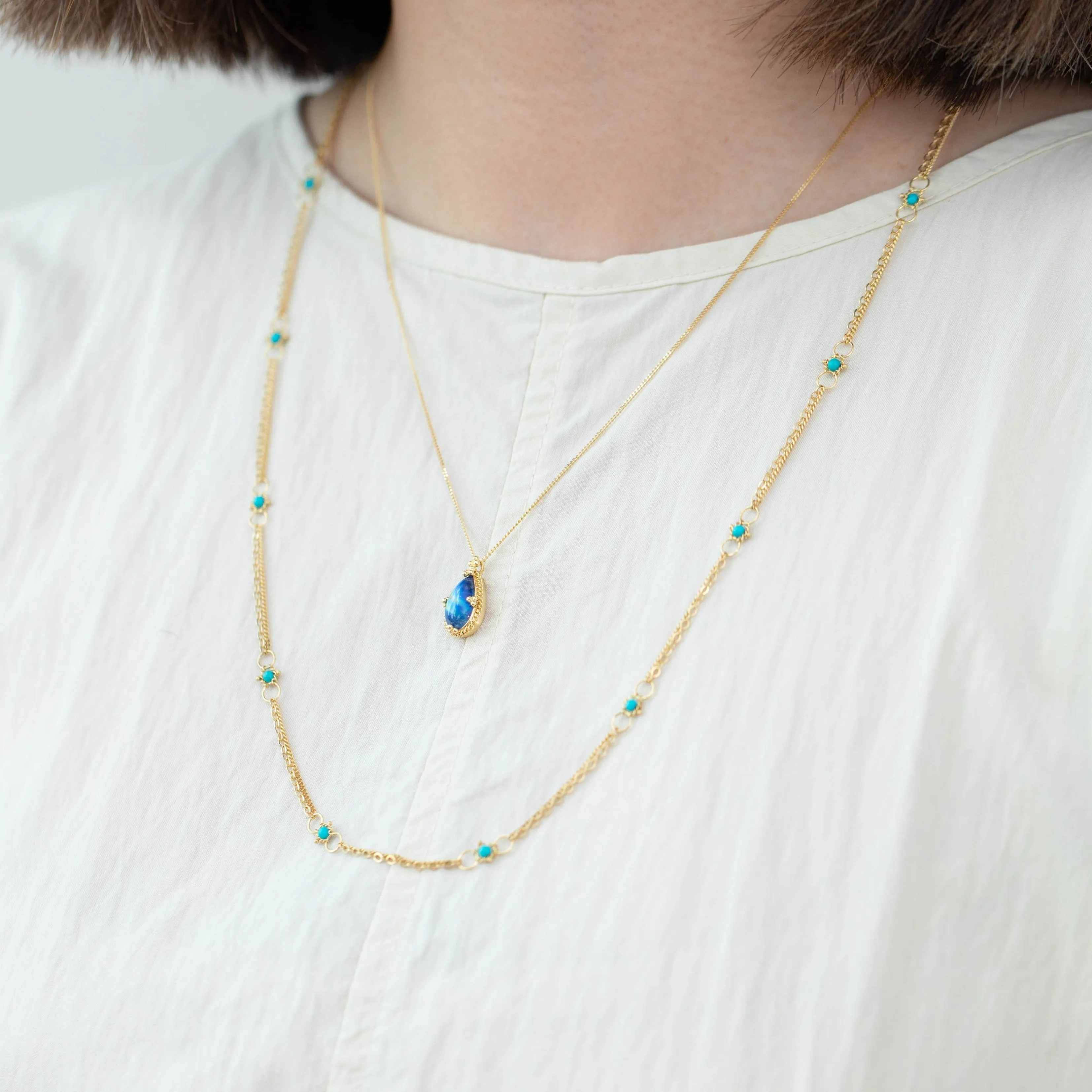 Turquoise whisper chain necklace