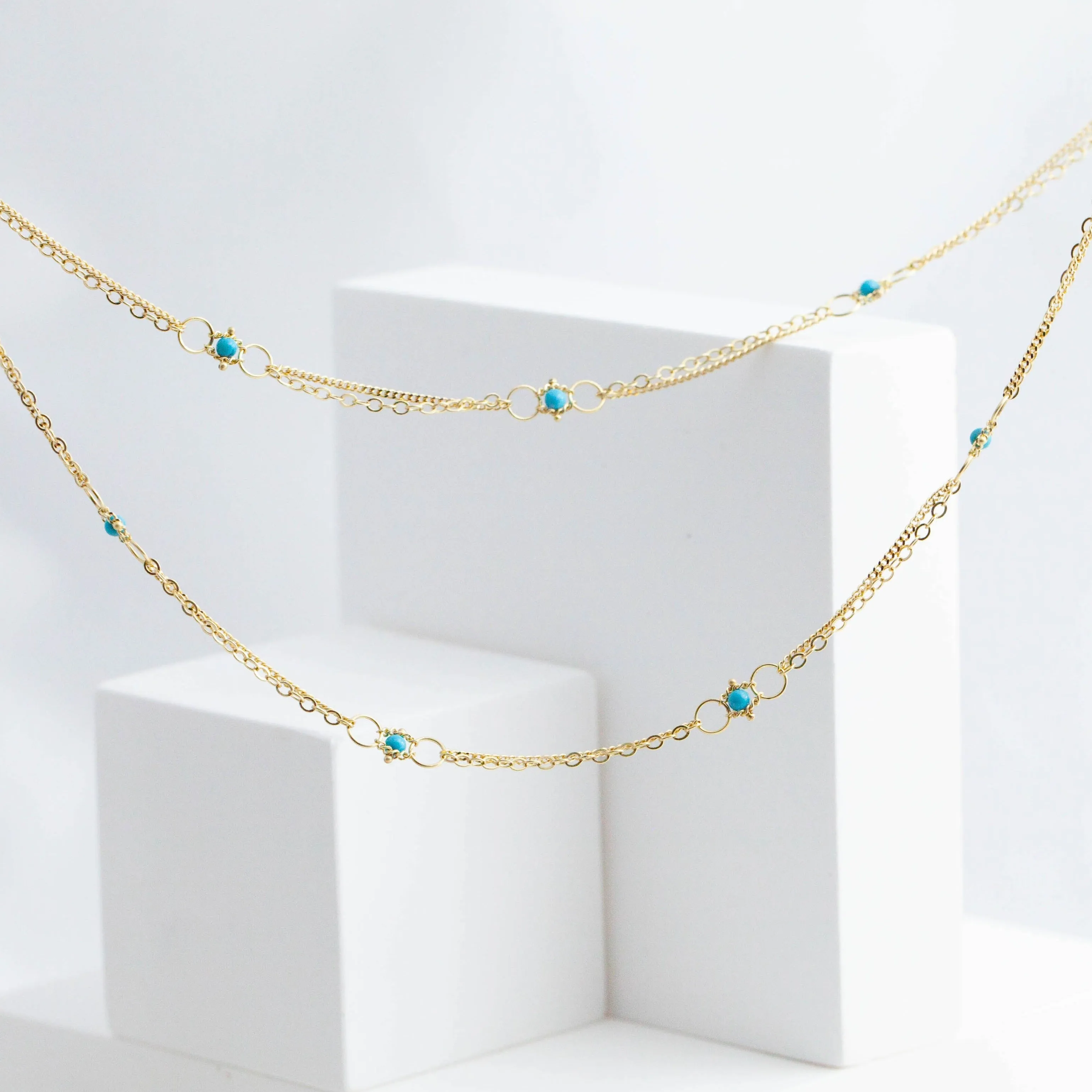 Turquoise whisper chain necklace