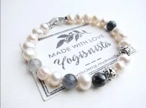 Unisex Freshwater Pearl Balinese Stainless Steel Bracelet