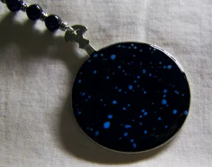 Vintage Night Stars Glass Painted Glow in the Dark Pendant