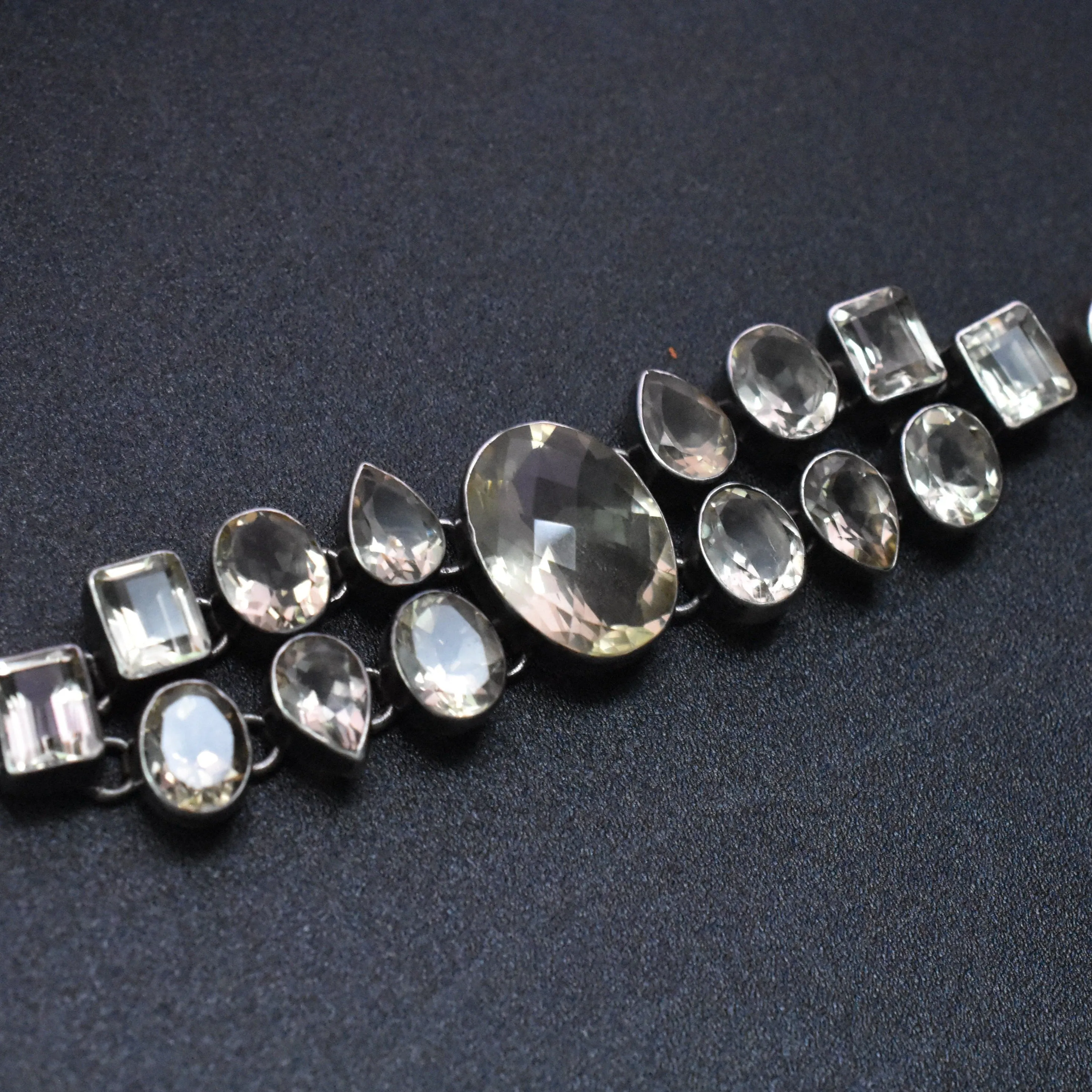 Vintage Sterling Silver Himalayan Faceted Citrine Bracelet